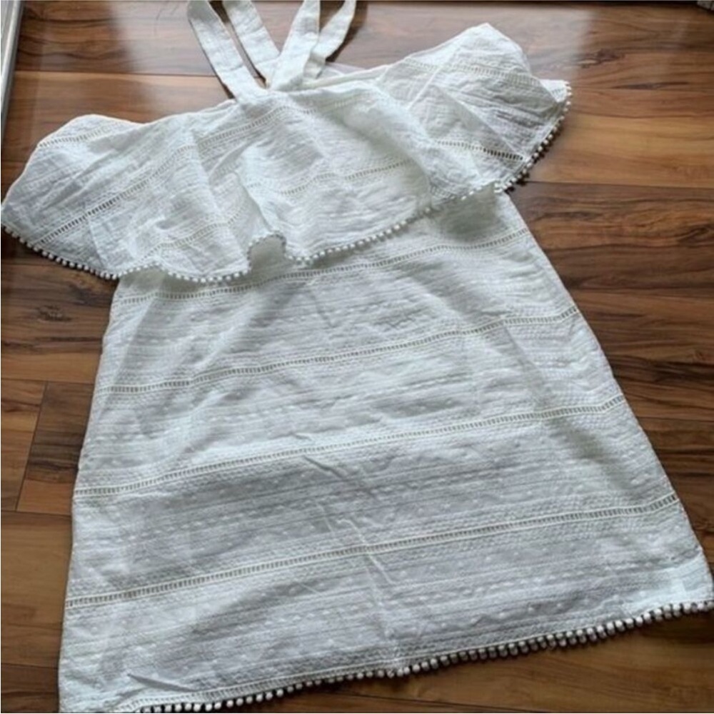 Foxiedox eyelet embroidered off shoulder dress  L